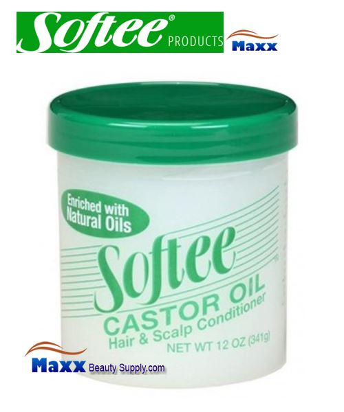 Softee Castor Oil Hair & Scalp Conditioner 12oz - Green Jar